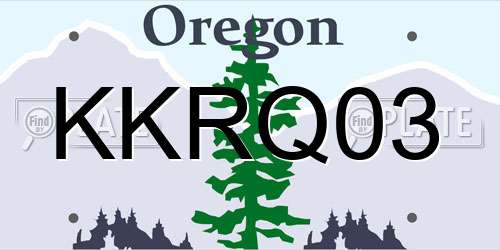 KKRQ03 Oregon License Plate