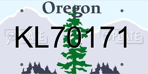KL70171 Oregon License Plate