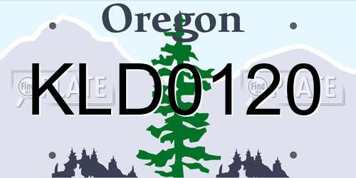 KLD0120 Oregon License Plate