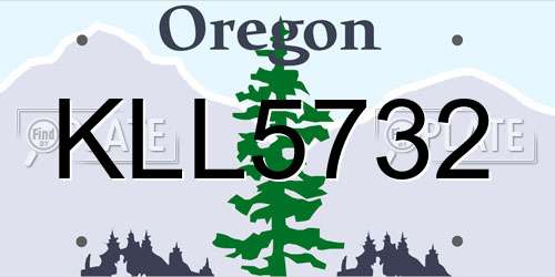 KLL5732 Oregon License Plate