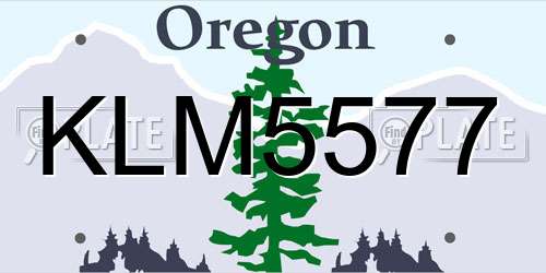 KLM5577 Oregon License Plate