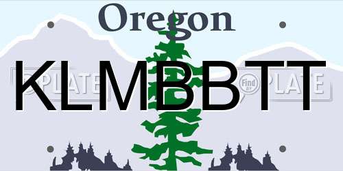 KLMBBTT Oregon License Plate