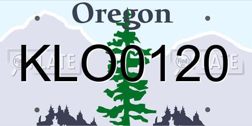 KLO0120 Oregon License Plate