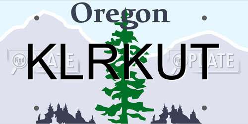KLRKUT Oregon License Plate