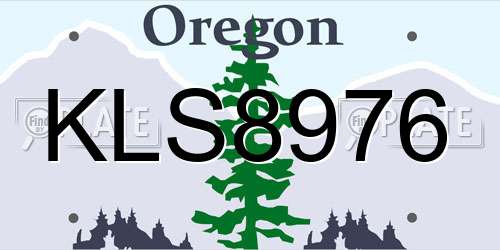 KLS8976 Oregon License Plate