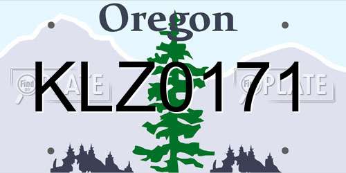 KLZ0171 Oregon License Plate