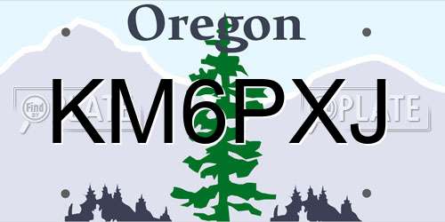 KM6PXJ Oregon License Plate