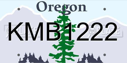 KMB1222 Oregon License Plate