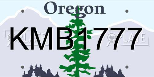 KMB1777 Oregon License Plate