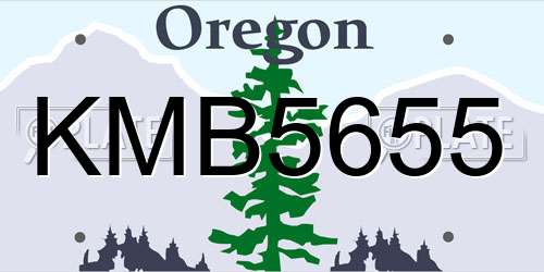 KMB5655 Oregon License Plate