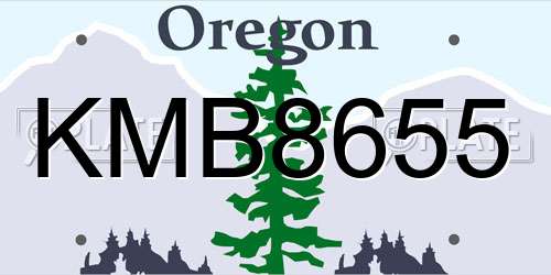 KMB8655 Oregon License Plate