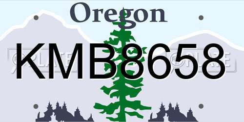 KMB8658 Oregon License Plate