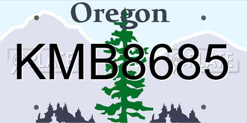 KMB8685 Oregon License Plate
