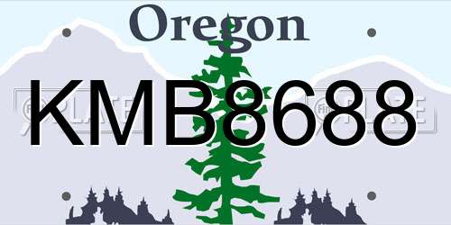 KMB8688 Oregon License Plate