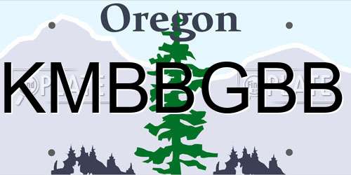 KMBBGBB Oregon License Plate