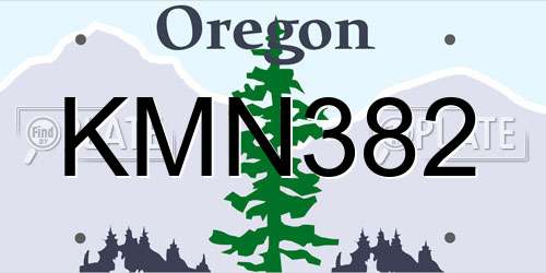 KMN382 Oregon License Plate
