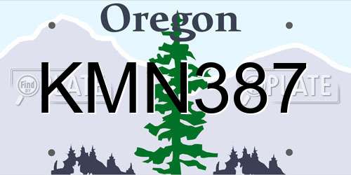 KMN387 Oregon License Plate