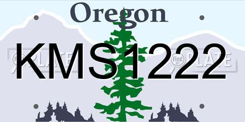 KMS1222 Oregon License Plate