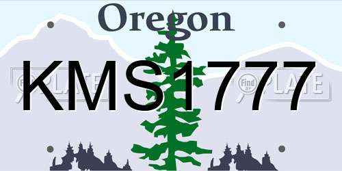 KMS1777 Oregon License Plate