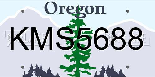 KMS5688 Oregon License Plate