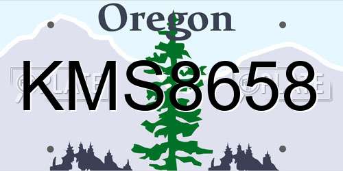 KMS8658 Oregon License Plate