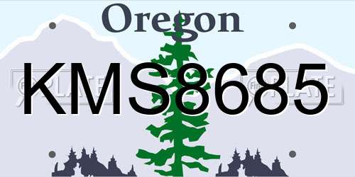 KMS8685 Oregon License Plate