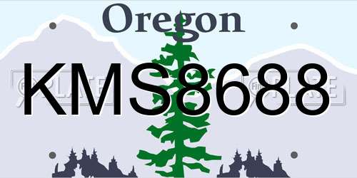 KMS8688 Oregon License Plate