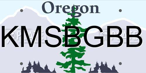KMSBGBB Oregon License Plate