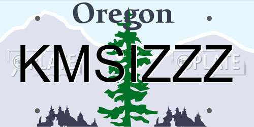 KMSIZZZ Oregon License Plate