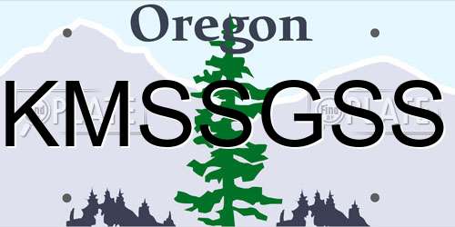 KMSSGSS Oregon License Plate