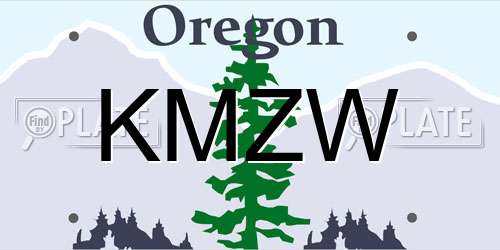 KMZW Oregon License Plate