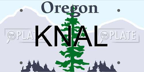 KNAL Oregon License Plate