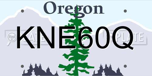KNE60Q Oregon License Plate