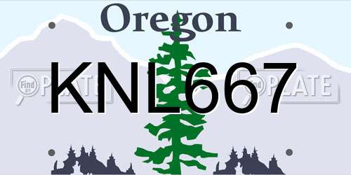 KNL667 Oregon License Plate