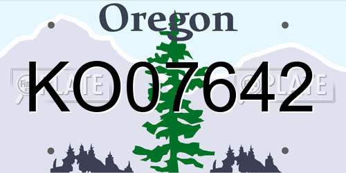 KO07642 Oregon License Plate