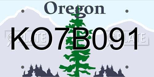 KO7B091 Oregon License Plate