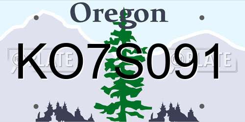 KO7S091 Oregon License Plate
