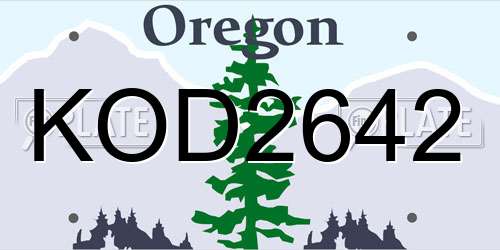 KOD2642 Oregon License Plate