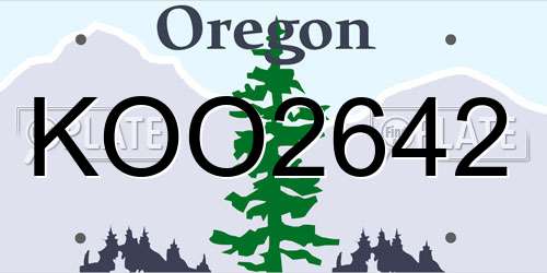 KOO2642 Oregon License Plate