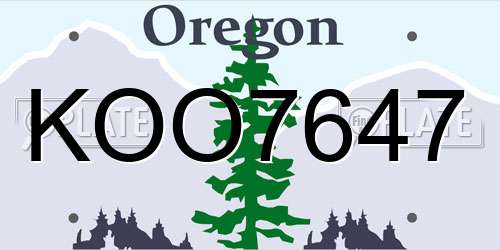 KOO7647 Oregon License Plate
