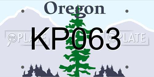 KP063 Oregon License Plate