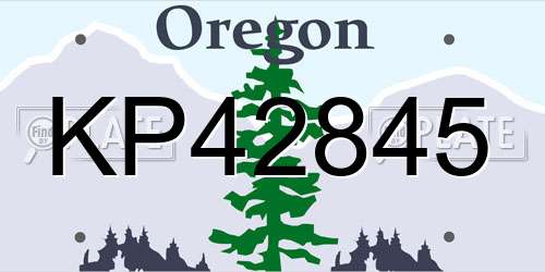 KP42845 Oregon License Plate