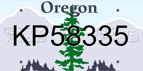 KP58335 Oregon License Plate
