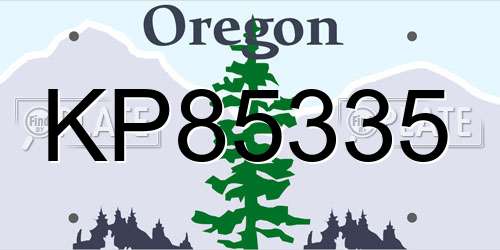 KP85335 Oregon License Plate