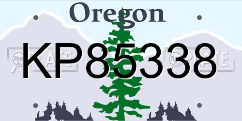 KP85338 Oregon License Plate