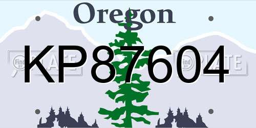 KP87604 Oregon License Plate