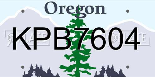 KPB7604 Oregon License Plate