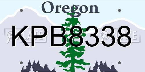 KPB8338 Oregon License Plate