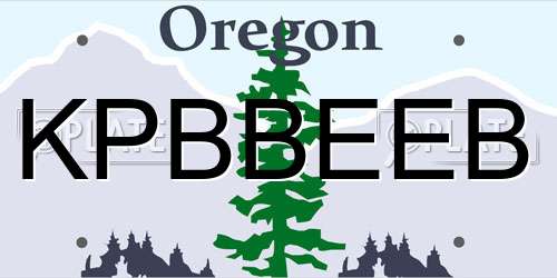 KPBBEEB Oregon License Plate