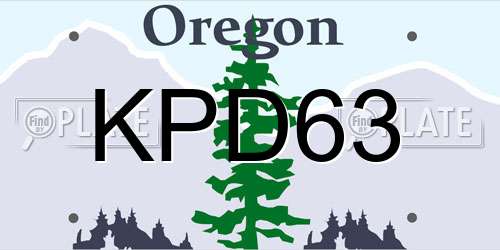 KPD63 Oregon License Plate